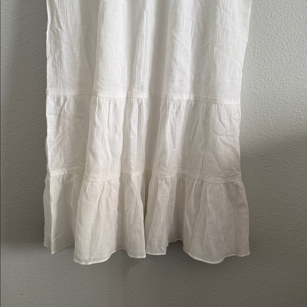 J.Crew White Cotton Tiered Mini Dress Sleeveless Size Medium NWT - Picture 4 of 7